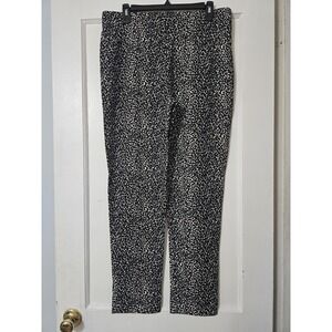 Max‎ & Rina Black White Straight Leg Stretch Pants Size Large